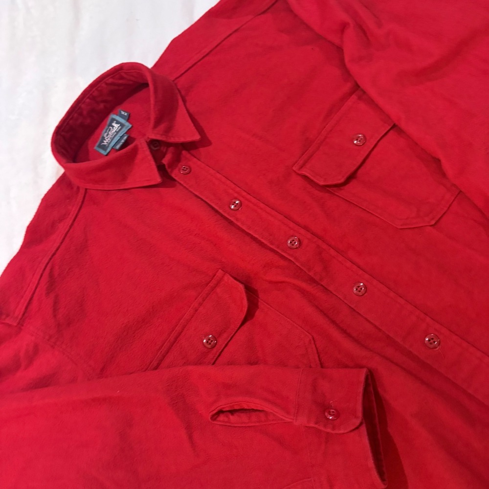 Woolrich Vintage Red Chamois Shirt Mens XXL Made in USA 100% Cotton 6460